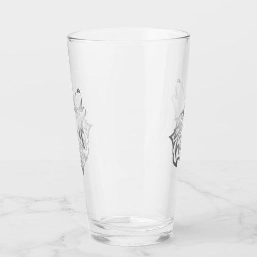 Silver Howling Wolf Glas (Links)