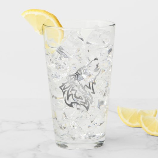 Silver Howling Wolf Glas (Vorderseite Ice)