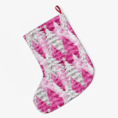 Silver Hübsch Chic Pink Glam Weihnachtsbaumen Großer Weihnachtsstrumpf (Rückseite (Hängend))