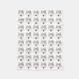 Silver Husky Liebe Fleece Blanket