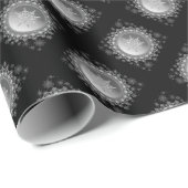 Silver Ice Crystal Snowflake Black Geschenkpapier (Rolleneckpunkt)