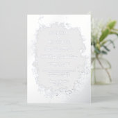 Silver Ice Elegante Hochzeit Einladung Foto Winter (Stehend vorne)