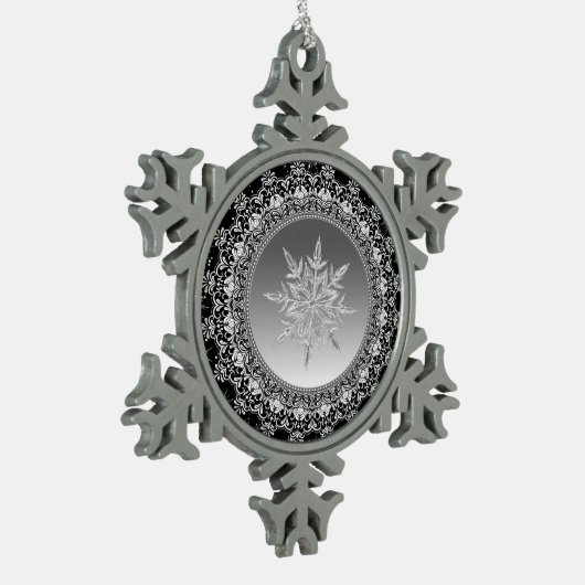 Silver Ice Snowflake Pewter Weihnachtsschmuck Schneeflocken Zinn-Ornament (Links)