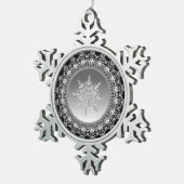 Silver Ice Snowflake Pewter Weihnachtsschmuck Schneeflocken Zinn-Ornament (Rechts)