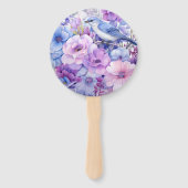 Silver, Icy Blue und Lilac Floral Wedding Fächer (Rückseite)