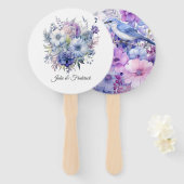 Silver, Icy Blue und Lilac Floral Wedding Fächer (Vorne und Hinten)