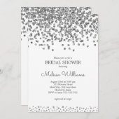 Silver Imitate Foil Confetti Brautparty Einladung (Vorne/Hinten)