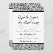 Silver Imitate Glitzer Abend Einladung (Vorne/Hinten)