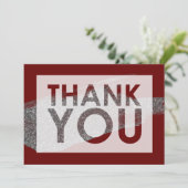 Silver Imitate Glitzer Burgund mit Cutout Dankeskarte (Stehend Vorderseite)