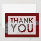 Silver Imitate Glitzer Burgund mit Cutout Dankeskarte (Vorne/Hinten)