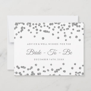 Silver Imitate Glitzer Confetti Bridal Ratgeber Hinweiskarte