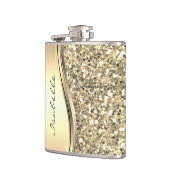 Silver Imitate Glitzer Glam Bling Personalisiert M Flachmann (Links)