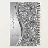 Silver Imitate Glitzer Glam Bling Personalisiert M Planer (Rückseite)