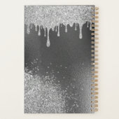 Silver Imitate Glitzer Glam Bling Personalisiert M Planer (Rückseite)