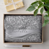 Silver Imitate Glitzer Glam Bling Personalisiert M Seidenpapier (Geschenk)