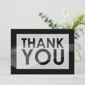 Silver Imitate Glitzer Schwarz mit Cutout Dankeskarte (Stehend Vorderseite)