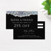 Silver Imitate irisierende Glitzer-Referenzkarte (Schreibtisch)