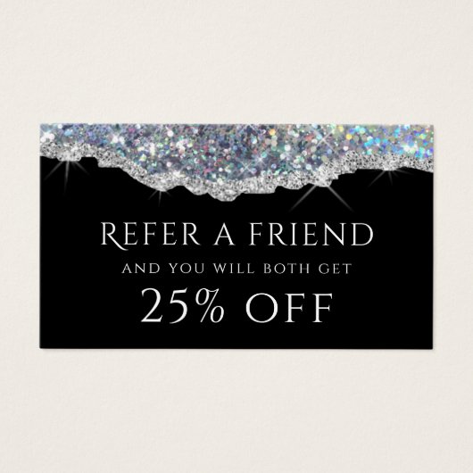 Silver Imitate irisierende Glitzer-Referenzkarte (Vorderseite)