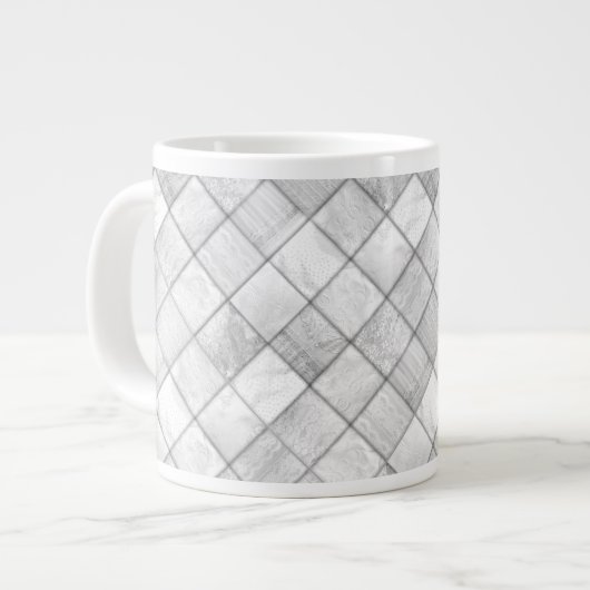 Silver Imitate Muster Quiltieren Muster Jumbo-Tasse (Vorderseite Links)
