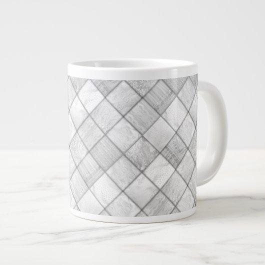 Silver Imitate Muster Quiltieren Muster Jumbo-Tasse (Vorderseite Rechts)
