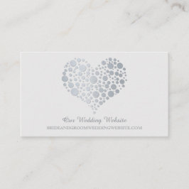 Silver Imitats Foil Heart Wedding Website Card Begleitkarte