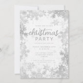 Silver Imitats Foil Snowflakes Weihnachten Party Einladung (Vorderseite)
