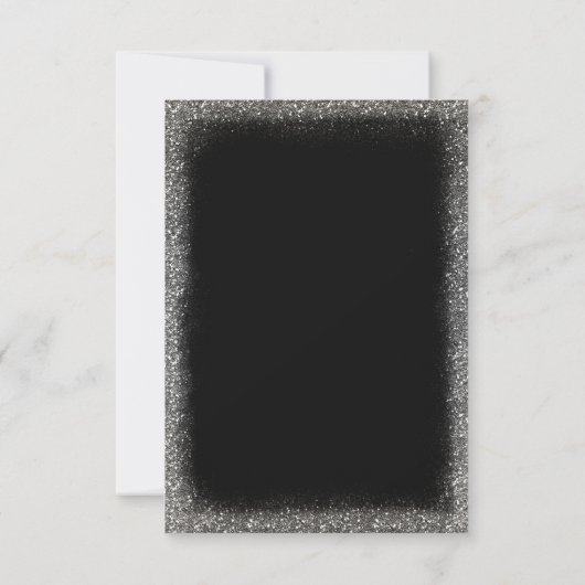 Silver Imitats Glitzer & Black Glam Table Card Num Einladung (Rückseite)