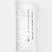 Silver Imitats Glitzer Border Name Frohe Weihnacht Banner (Vertikal)