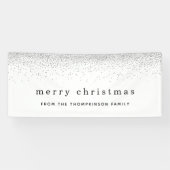 Silver Imitats Glitzer Border Name Frohe Weihnacht Banner (Horizontal)