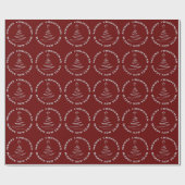 Silver Imitats Glitzer Burgundy Weihnachten Geschenkpapier (Flach)
