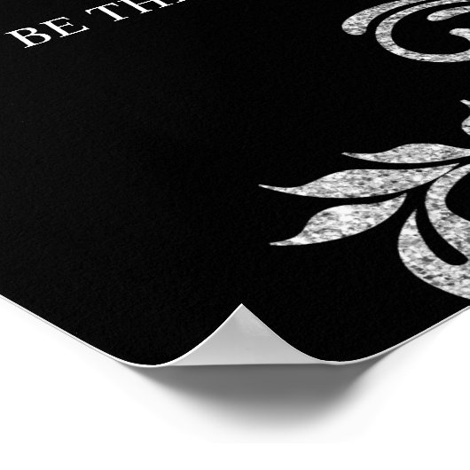 Silver Imitats Glitzer, Custom Wedding Welcome Pos Poster (Ecke)