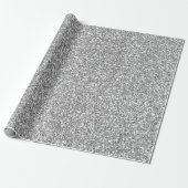 Silver Imitats Glitzer Geschenkpapier (Ungerollt)
