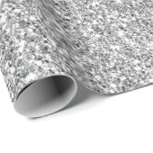 Silver Imitats Glitzer Geschenkpapier (Rolleneckpunkt)