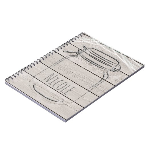 Silver Imitats Glitzer Mason Jar Sparkle Rustikale Notizblock (Linke Seite)