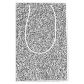 Silver Imitats Glitzer Mittlere Geschenktüte (Vorderseite)