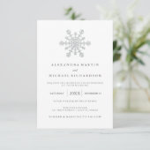 Silver Imitats Glitzer Snowflake Hochzeit RSVP Karte (Stehend Vorderseite)