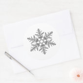 Silver Imitats Glitzer Snowflake Runder Aufkleber (Umschlag)