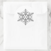 Silver Imitats Glitzer Snowflake Runder Aufkleber (Tasche)