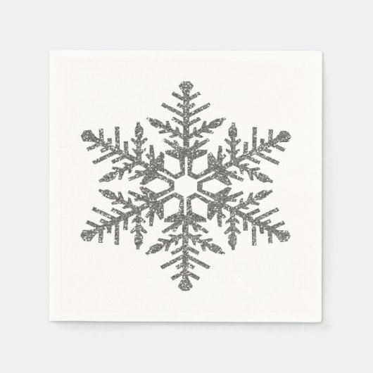 Silver Imitats Glitzer Snowflake Serviette (Vorderseite)