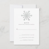 Silver Imitats Glitzer Snowflake Wedding RSVP (Vorderseite)
