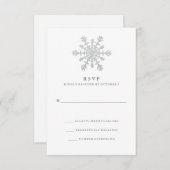 Silver Imitats Glitzer Snowflake Wedding RSVP (Vorne/Hinten)