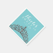 Silver Imitats Glitzer Tiara Crown Geburtstagspart Serviette (Ecke)