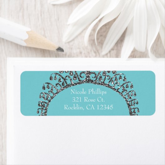 Silver Imitats Glitzer Tiara Crown Party Einladung (Insitu)