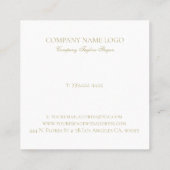 Silver Imitats Glitzer Verziert Crosframe Quadratische Visitenkarte (Rückseite)