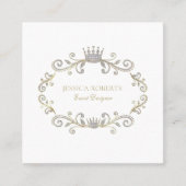 Silver Imitats Glitzer Verziert Crosframe Quadratische Visitenkarte (Vorderseite)