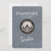 Silver India Passport Einladung zur Hochzeit (Rückseite)