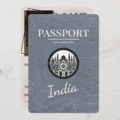 Silver India Passport Save the Date (Vorne/Hinten)