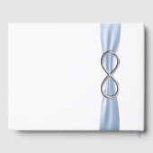 Silver Infinity Blue Ribbon Wedding Guestbook Gästebuch (Rückseite)