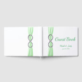 Silver Infinity Green Ribbon Wedding Guestbook Gästebuch (Voll)