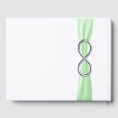 Silver Infinity Green Ribbon Wedding Guestbook Gästebuch (Rückseite)